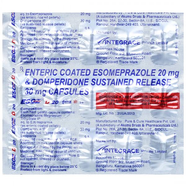 Esoz D 20 mg Capsule (15 Cap)