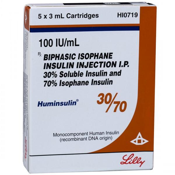 Huminsulin 30/70 100 IU Injection 3 ml Cartridge (5 Cartridge)