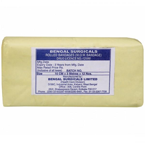 Roll Bandage (B.S.) HQ 10 cm x 3 m Pack Of 12