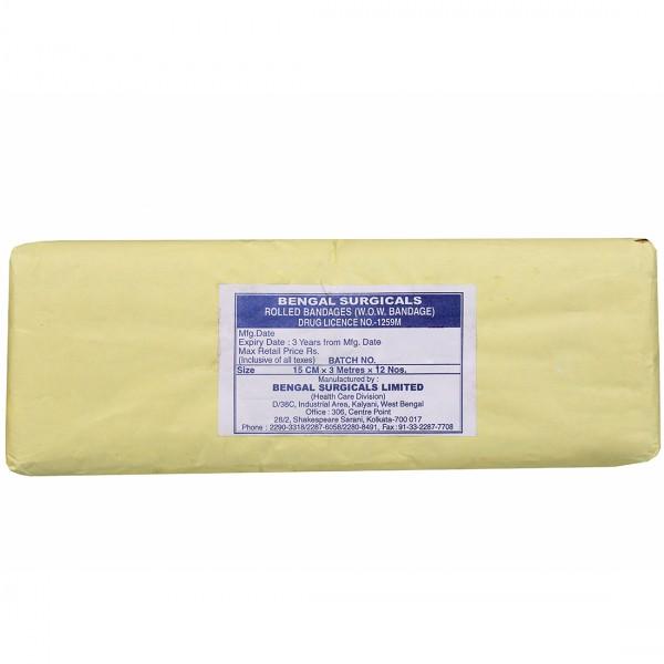 Roll Bandage (B.S.) HQ 15 cm x 3 m Pack Of 12