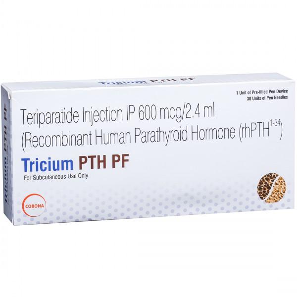 Tricium PTH PF 600 mcg/2.4 ml Pre Filled Pen (Free 30 Needles)