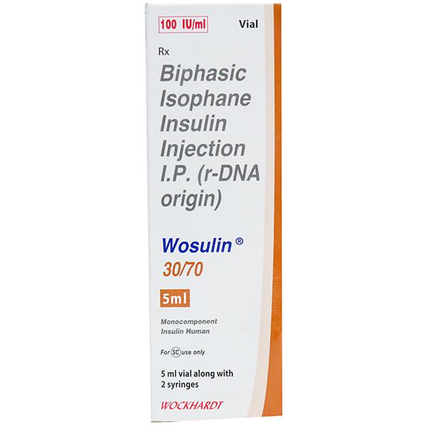 Wosulin 30/70 Injection 100 IU 5 ml (Vial)