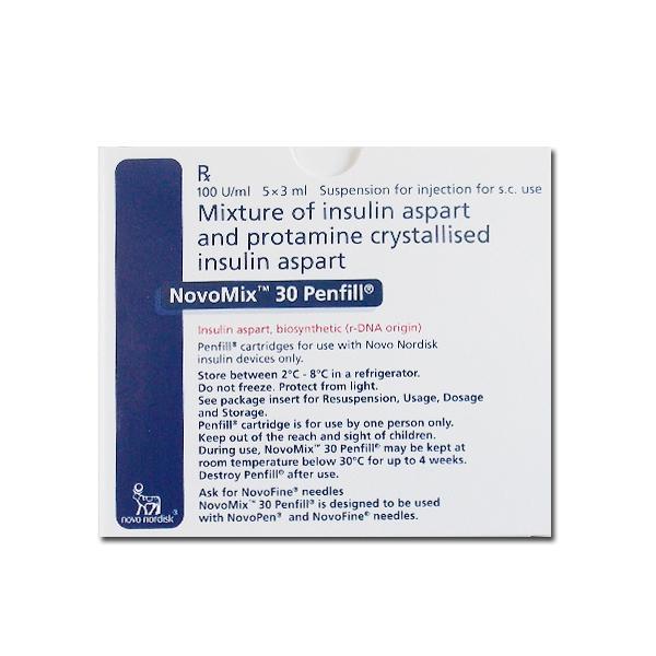 Novomix 30 Penfill 100 IU Inj 3 ml Cartridge (5 Pcs)